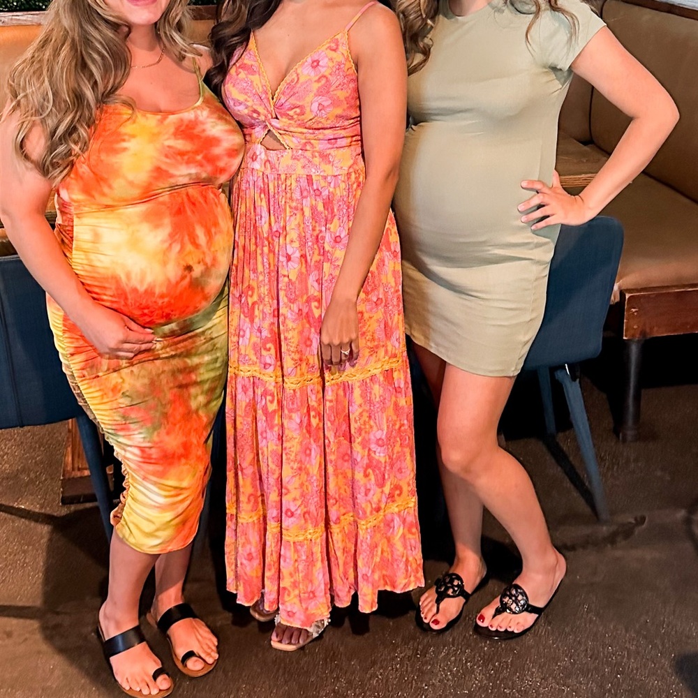 Pink and Orange Patterned Dress